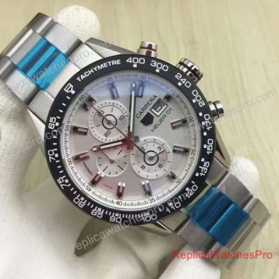 Fake Tag Heuer Carrera Heuer 01 Watch Stainless Steel White Chronograph